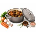 EMALIOWANY GARNEK ŻELIWNY 24cm 4,2L SZARY 7719