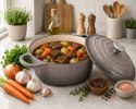 EMALIOWANY GARNEK ŻELIWNY 24cm 4,2L SZARY 7719