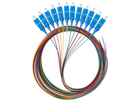 Pigtail SM 1J 9/125 wtyk SC dł. 2 m "EASY STRIP" opak. 12 szt. wielokolorowe ALANTEC