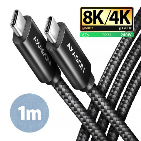 AXAGON AXAGON Data and charging USB4 Gen 3x2 cable, 1 m | BUCM3-CM15AB | USB Type C - USB Type C