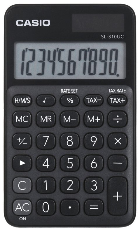 Casio CASIO KALKULATOR KIESZONKOWY SL-310UC-BK CZARNY, 10 CYFROWY WYŚWIETLACZ