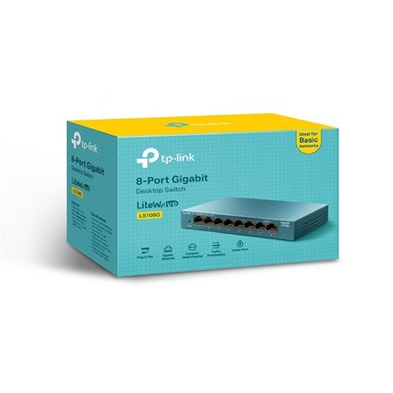 TP-LINK TP-LINK | 8-portowy przełącznik sieciowy 10/100/1000Mb/s do komputerów stacjonarnych | LS108G | Niezarządzany | Do komputerów st