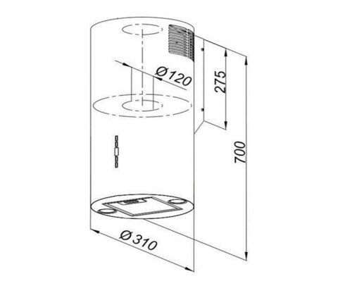 Okap kominowy MAAN Elba W 731 60 cm | LED | filtry aluminiowe | miedź