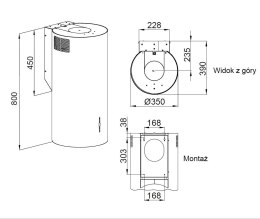 Okap kominowy MAAN Elba2 W835 60 cm | LED | filtry aluminiowe | czarny