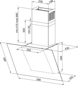 Okap kominowy MAAN Rodo 60 cm | LED | czarny