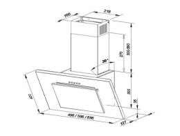 Okap kominowy MAAN Vertical 2 90 cm | LED | czarny
