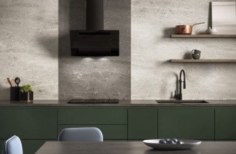 Okap kominowy MAAN Vertical Eco Duo Glass 60 cm | LED | czarne szkło
