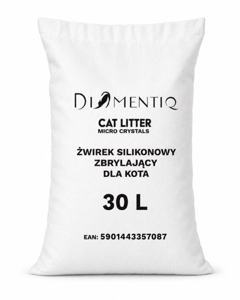 DIAMENTIQ żwirek micro crystals silikonowy, zbrylający dla kota 30l