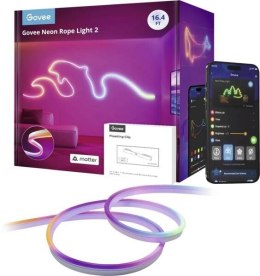 Govee taśma LED 5M Neon Rope Light 2 z obsługą: Matter, HomeKit, Google, Alexa, SmartThings H61D5301