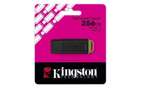 KINGSTON 256GB Portable USB 3.2 Gen 1 DataTraveler Exodia Black/Green