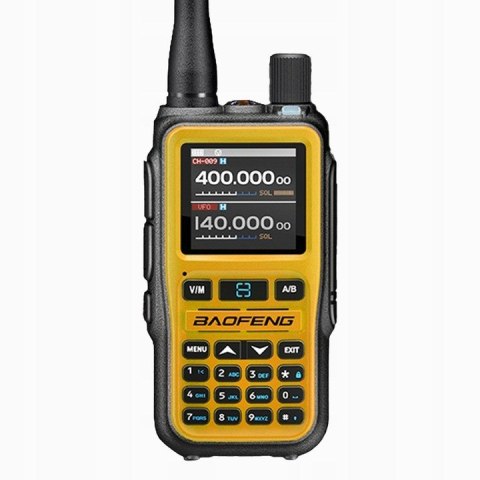 Krótkofalówka Baofeng UV-5R EU MINI USB-C Bluetooth VHF UHF Pasmo Lotnicze Orange (antena 15cm)