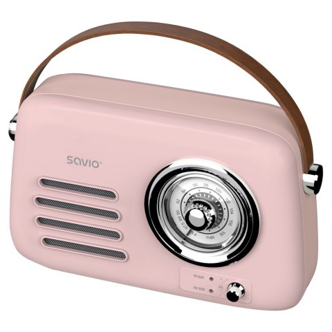 SAVIO RADIO PRZENOŚNE RÓŻOWE RS-03