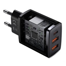 Baseus BASEUS ŁADOWARKA SIECIOWA 2XUSB, USB-C (CZARNA)