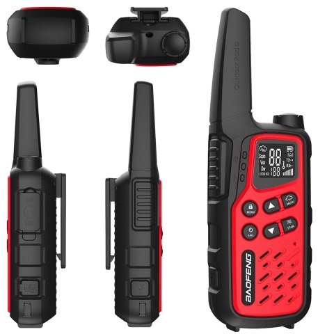 Krótkofalówka Baofeng BF-T25E czerwona, 2 sztuki