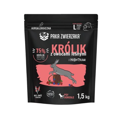 Paka Zwierzaka Królik z owocami leśnymi „L" 1,5kg