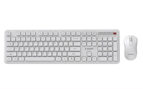 GEMBIRD BEZPRZEWODOWY ZESTAW KLAWIATURY + MYSZ SLIM PRO BUSINESS NA BIURKO,BIAŁY, UKŁAD US