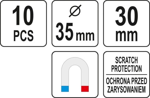 YATO ZESTAW HACZYKÓW MAGNETYCZNYCH 10SZT.