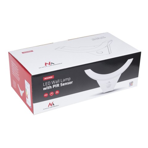 Lampa LED z czujnikiem ruchu Maclean, czujnik PIR, Kolor biały, 10W, IP54, 800lm, MCE290 W