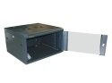 Szafa 19' wisząca ZETA 6U 600x600 RAL9004 szkłod